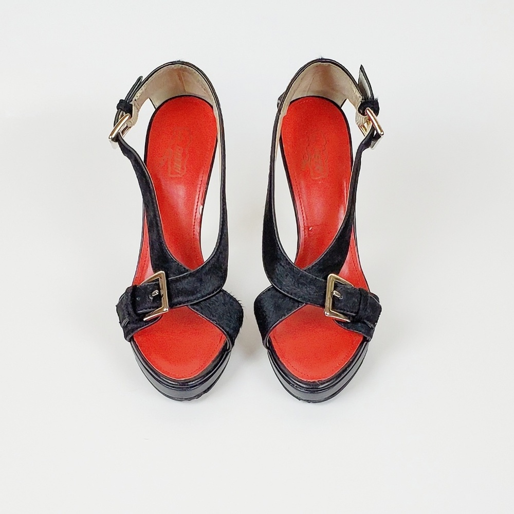 DOLCE Oh "DEER" Black Fur Heels